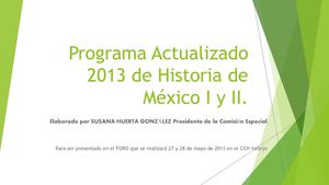Programa del FORO Historia de México 2013