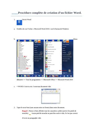créer un fichier Word ou pdf