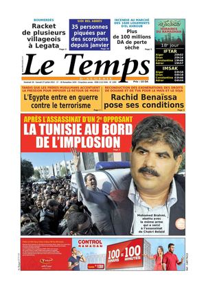 Le Temps d'Algérie Edition du Samedi 27 Juillet 2013