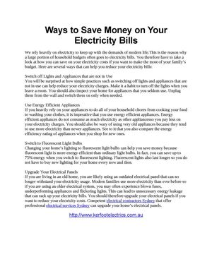 Ways to Save Money on Your Electricity Bills