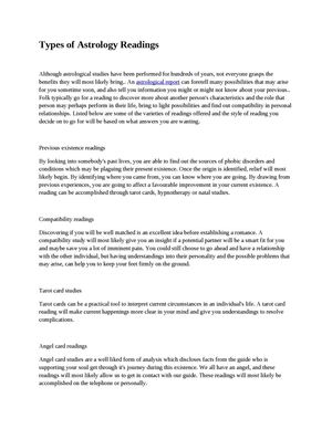 Types of Astrology Readings