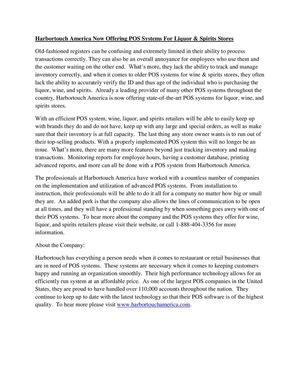 Harbortouch America Now Offering POS Systems For Liquor & Spirits Stores