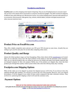 Focalprice.com Review