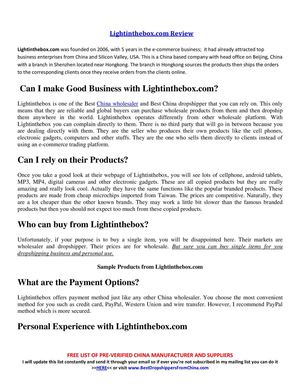 Lightinthebox.com Review