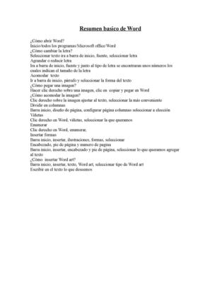 resumen operaciones basicas word