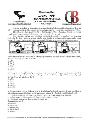 Física Aplicada à Perícia de Acidentes de Trânsito
