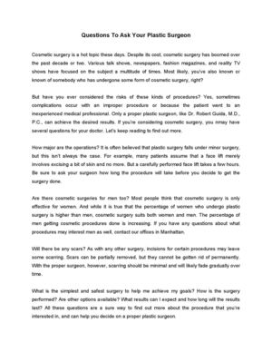 Questions To Ask Your Plastic Surgeon