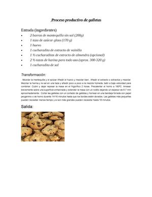 proceso productivo de galletas