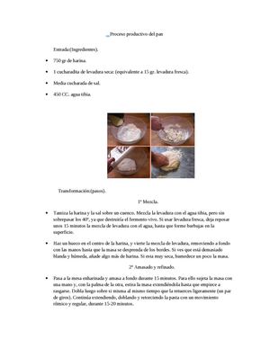 Proceso productivo del pan