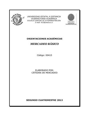 Guia de estudio de Mercadeo Basico