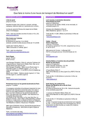 Que faire à moins d'une heure de transport de Montreuil en Août?