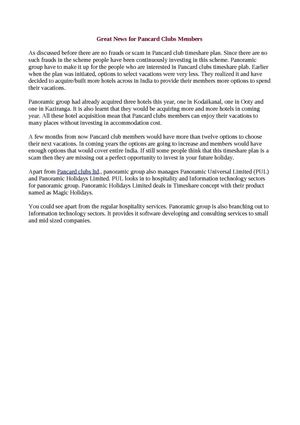 Great news for Pancard Clubs Members