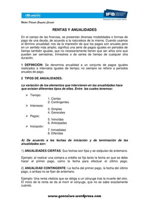 Rentas y anualidades