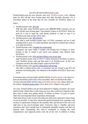 Get 40% off with WestHost promo codes