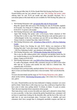 Get Special Offer Only $1.99 Per Month With Web Hosting Pad Promo Codes