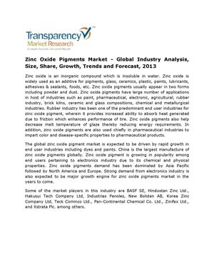 Zinc Oxide Pigments Market -Trends and Forecast, 2013 - 2019 