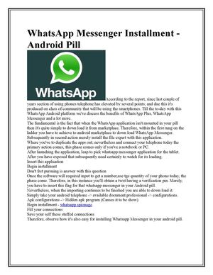 WhatsApp Messenger Installment - Android Pill 