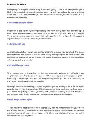 How To Get The Weight Loss Results You Want