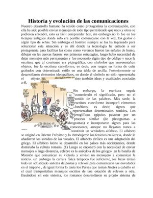 HISTORIA Y EVOLUCION DE LAS COMUNICACIONES