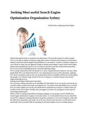 Seeking Most useful Search Engine Optimization Organization Sydney