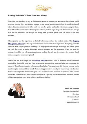 Letting Software Calaméo - Lettings Software To Save Time And Money