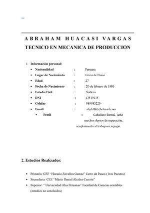 Abraham Huacasi Vargas
