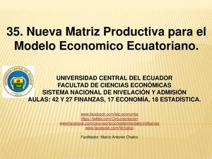 Nueva Matriz Productiva