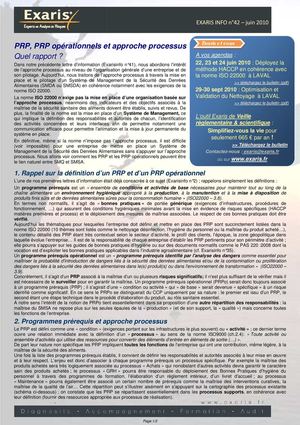 ExarisInfo 42 - PRP PRPo & Approche processus