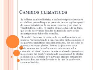 cambios climaticos