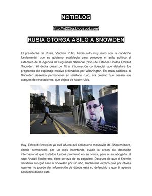 NOTIBLOG 01 - RUSIA OTORGA ASILO A SNOWDER