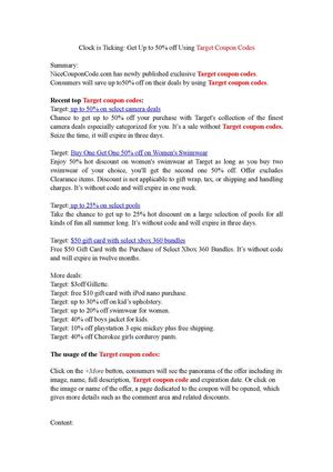 Clock is Ticking Get Up to 50% off Using Target Coupon Codes