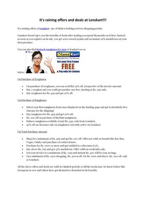 It's raining offers and deals at Lenskart