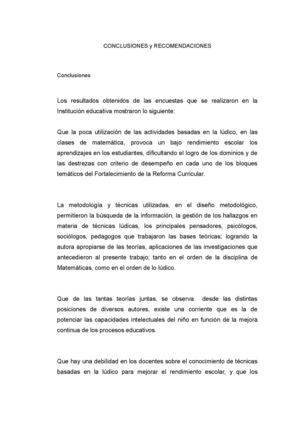 conclusiones y recomendaciones