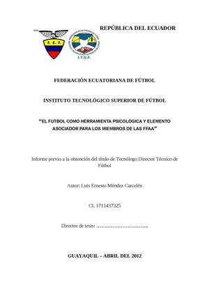 Tesis escuela de futbol