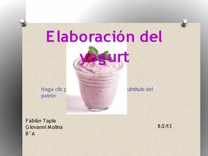 Elaboración del yogurt