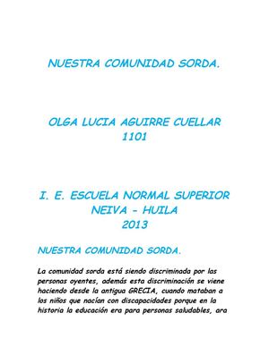 Nuestra comunidad sorda