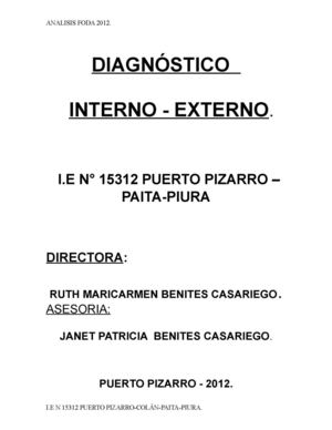 DIAGNÓSTICO DE LA  I.E N° 15312 PUERTO PIZARRO –PAITA-PIURA