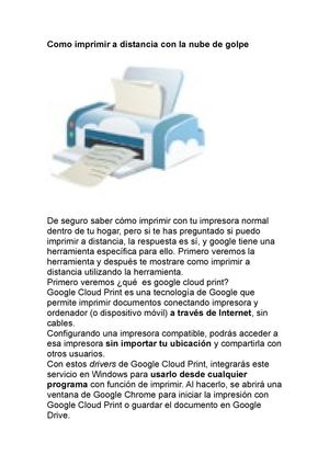 como imprimir a distancia con la nube de google