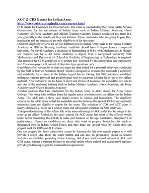 ACC & CDS Exams for Indian Army