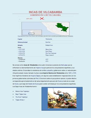 LOS INCAS DE VILCABAMBA
