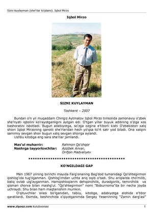 Iqbol Mirzo. Sizni kuylayman. / Иқбол Мирзо. Сизни куйлайман.