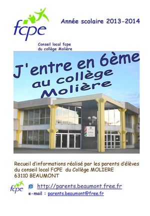 Guide de rentrée 2013-2014 Collège Molière Beaumont - FCPE - http://fcpebeaumont.jimdo.com