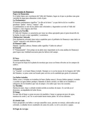 Gastronomia de Huancayo