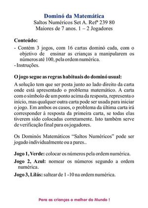 Dominó da Matemática