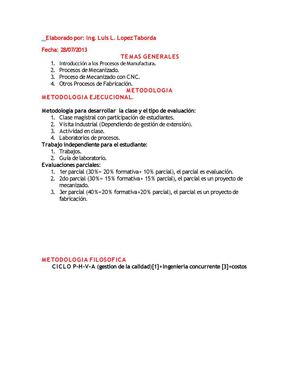 Presentacion e Introduccion procesos de fabricacion
