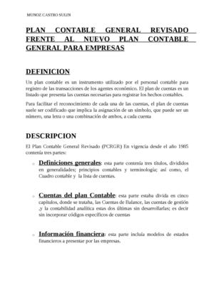 Cambios del Plan Contable Revisado