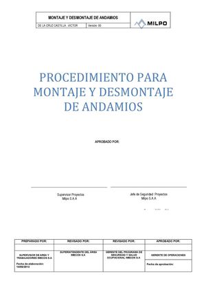 estandar de montaje y desmontaje