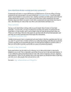 How a Real Estate Broker Can Help You To buy a property