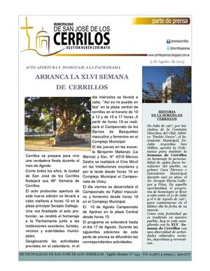 MUNICIPALIDAD DE CERRILLOS SALTA- GESTIÓN RUBÉN CORIMAYO - DIRECCIÓN DE PRENSA Y DIFUSIÓN