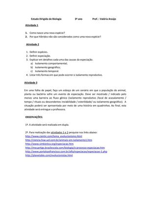 Estudo Dirigido - 3º A, B e C